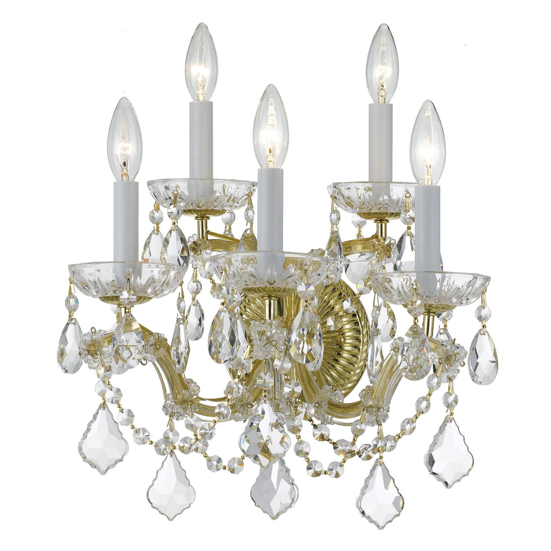 Crystorama Crystorama Maria Theresa 5 Light Hand Cut Crystal Gold Sconce