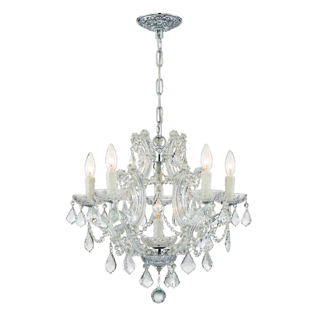 Maria Theresa 6 Light Clear Italian Crystal Polished Chrome Chandelier Crystorama