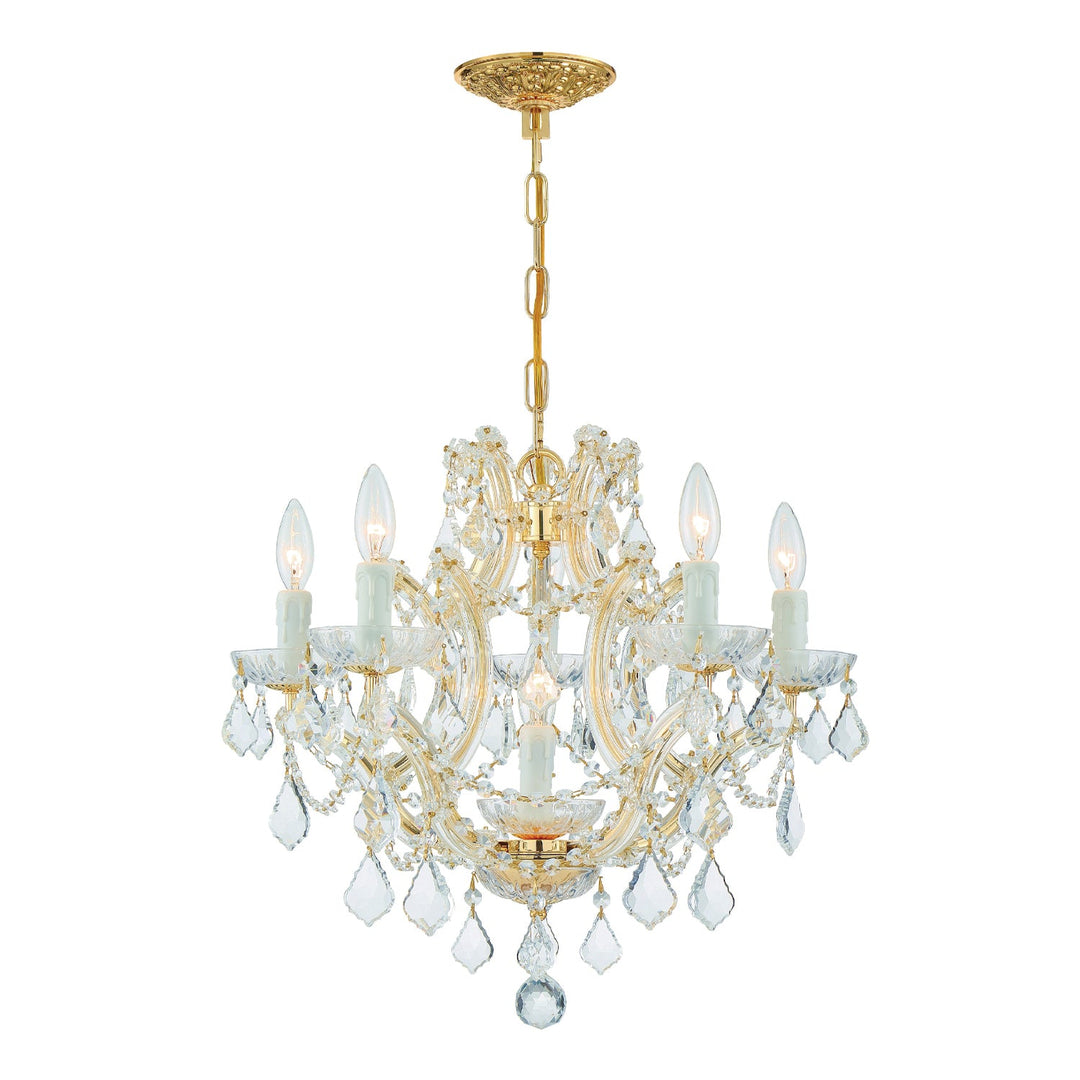 Maria Theresa 6 Light Hand Cut Crystal Gold Chandelier Crystorama