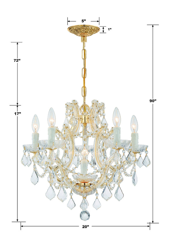 Maria Theresa 6 Light Hand Cut Crystal Gold Chandelier Crystorama