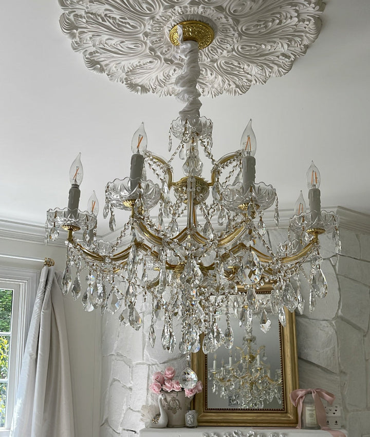 Maria Theresa 9 Light Hand Cut Crystal Gold Chandelier Crystorama