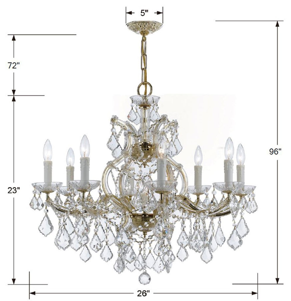 Maria Theresa 9 Light Hand Cut Crystal Gold Chandelier Crystorama