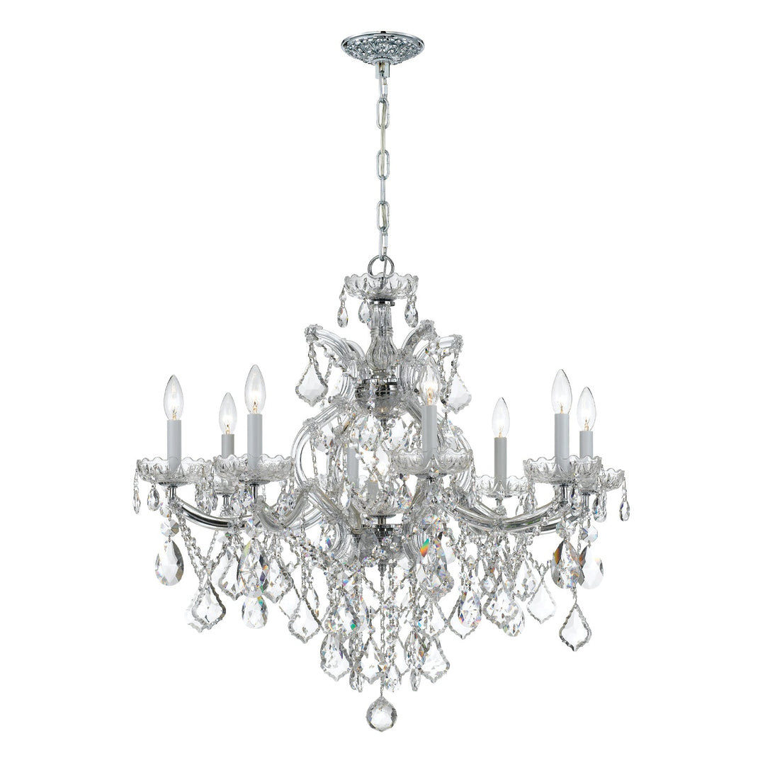 Maria Theresa 9 Light Hand Cut Crystal Polished Chrome Chandelier Crystorama