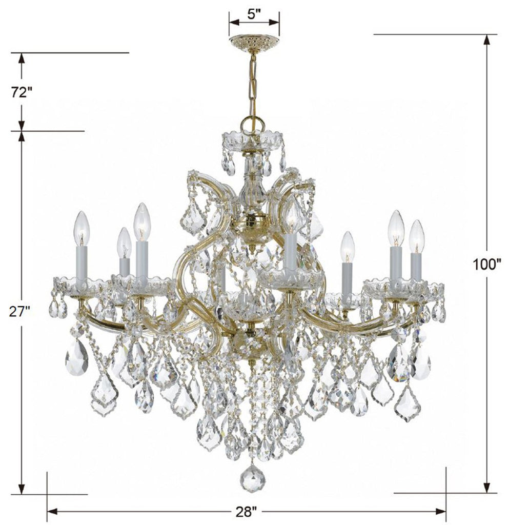 Maria Theresa 9 Light Spectra Crystal Gold Chandelier Crystorama