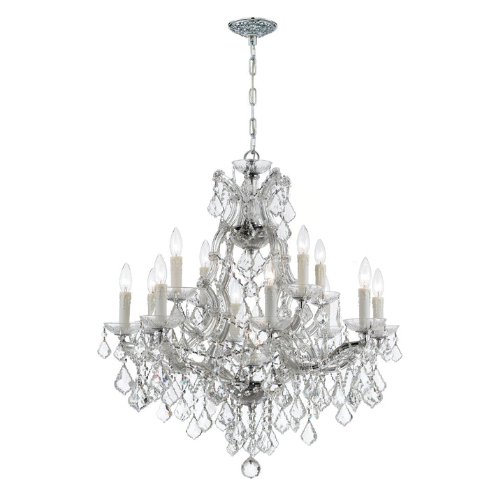 Maria Theresa 13 Light Hand Cut Crystal Polished Chrome Chandelier Crystorama