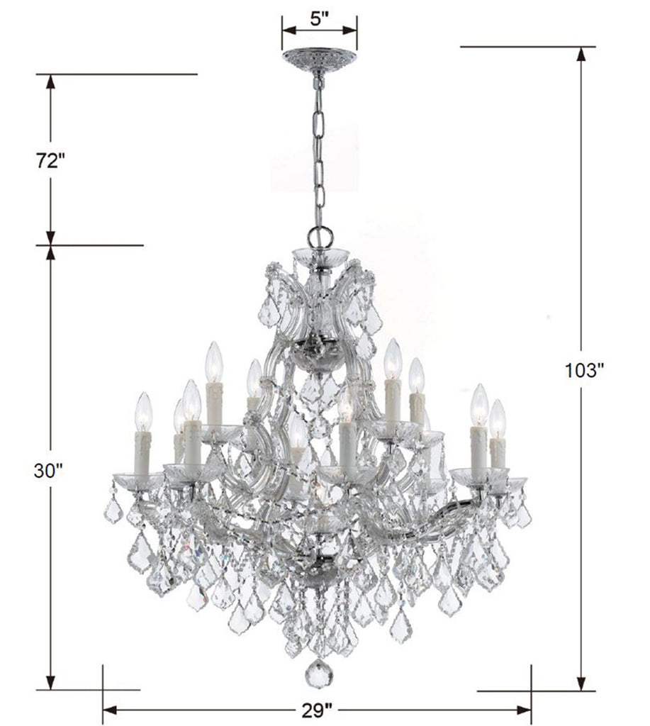 Maria Theresa 13 Light Spectra Crystal Polished Chrome Chandelier Crystorama