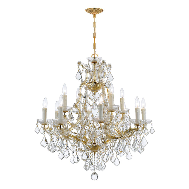 Maria Theresa 13 Light Swarovski Strass Crystal Gold Chandelier Crystorama