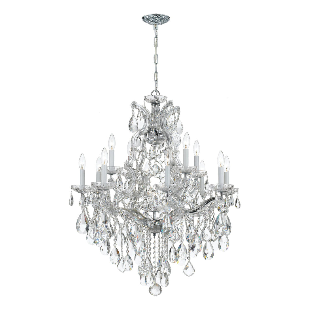 Maria Theresa 13 Light Hand Cut Crystal Polished Chrome Chandelier Crystorama