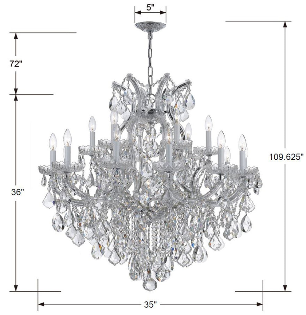 Maria Theresa 19 Light Hand Cut Crystal Polished Chrome Chandelier Crystorama