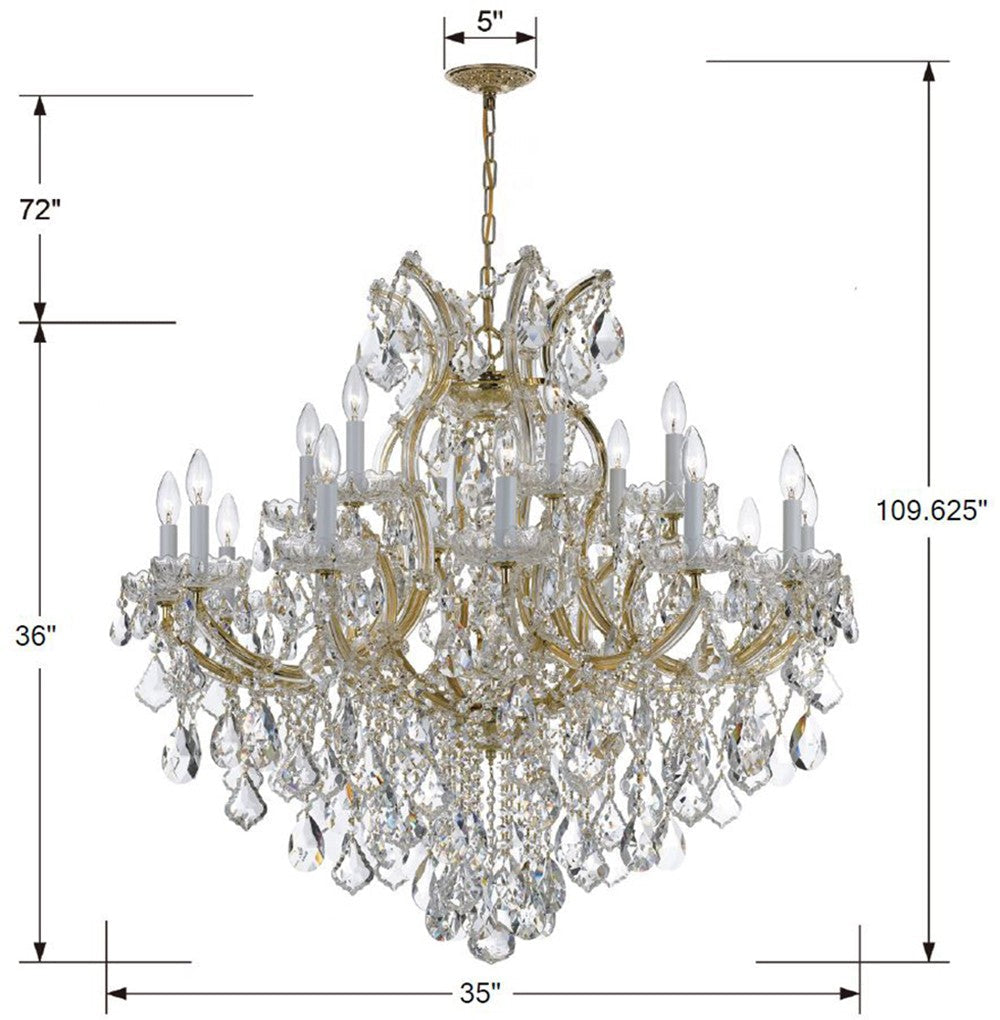 Maria Theresa 19 Light Spectra Crystal Gold Chandelier Crystorama