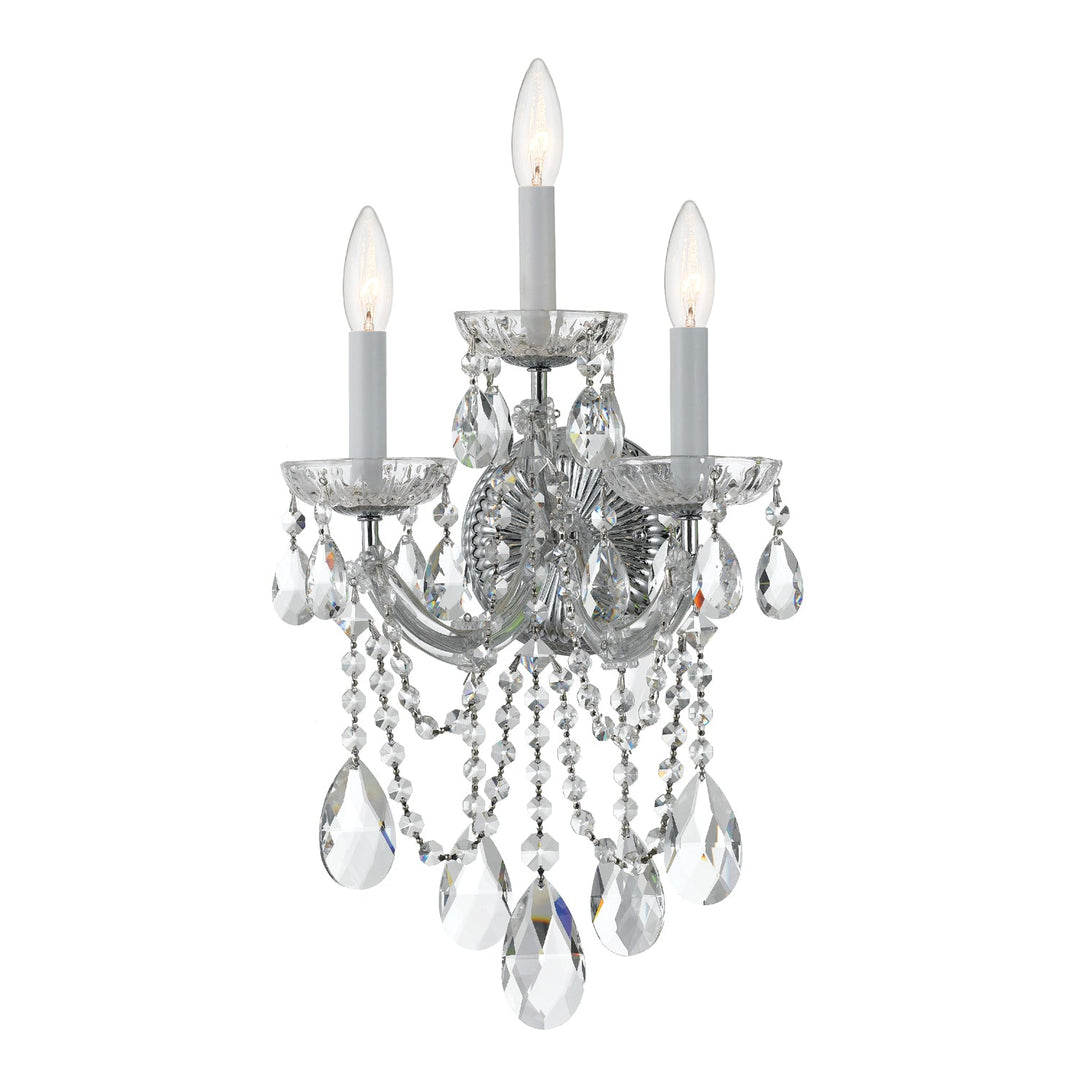 Crystorama Crystorama Maria Theresa 3 Light Hand Cut Crystal Polished Chrome Sconce