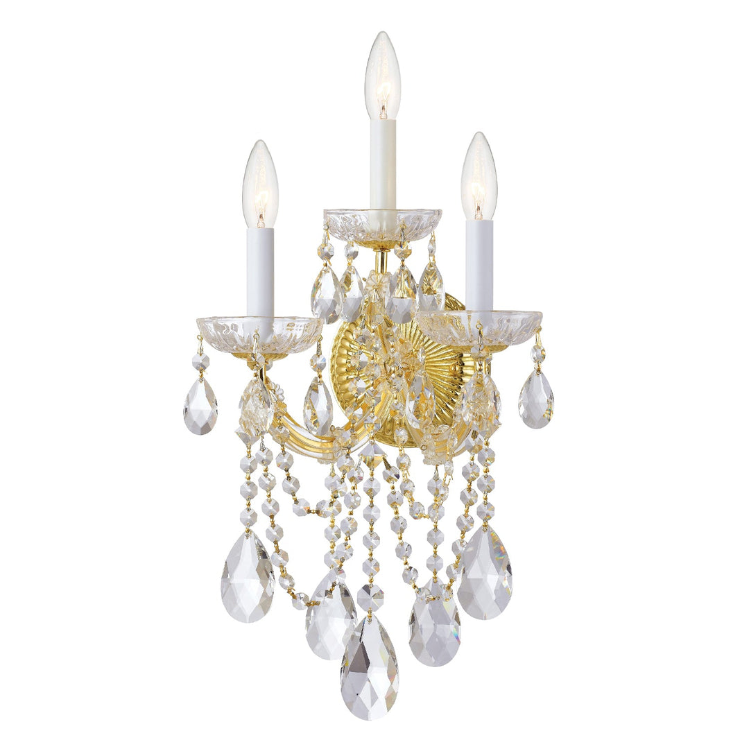 Crystorama Crystorama Maria Theresa 3 Light Hand Cut Crystal Gold Sconce