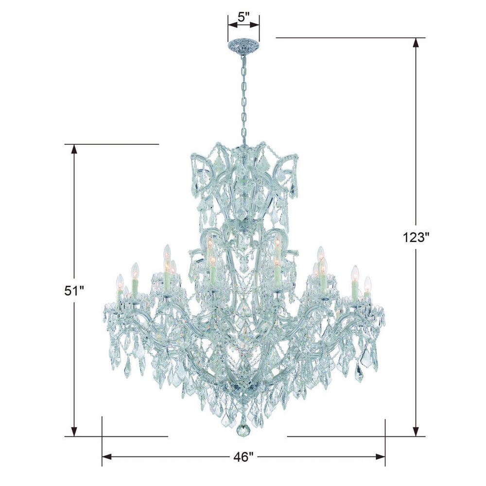 Maria Theresa 25 Light Hand Cut Crystal Polished Chrome Chandelier Crystorama