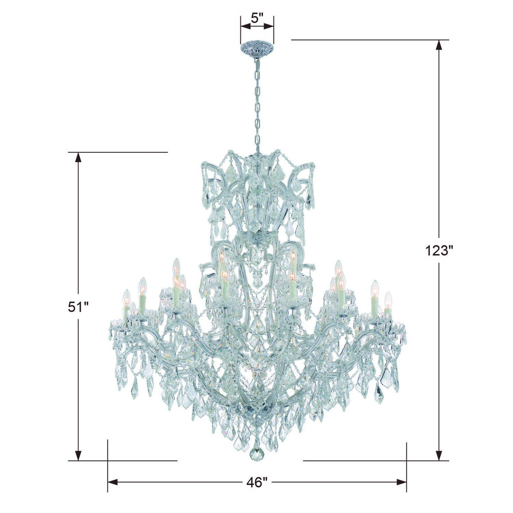 Maria Theresa 25 Light Hand Cut Crystal Polished Chrome Chandelier Crystorama