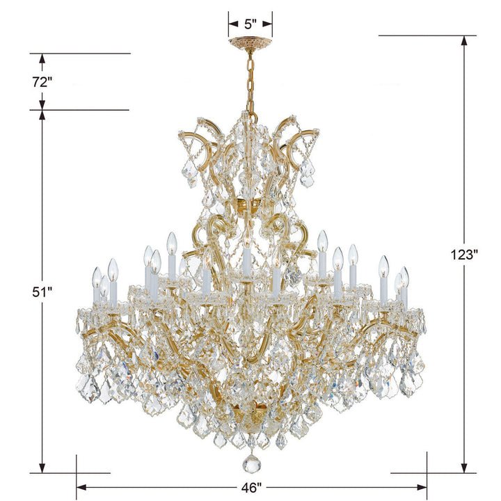 Maria Theresa 25 Light Hand Cut Crystal Gold Chandelier Crystorama