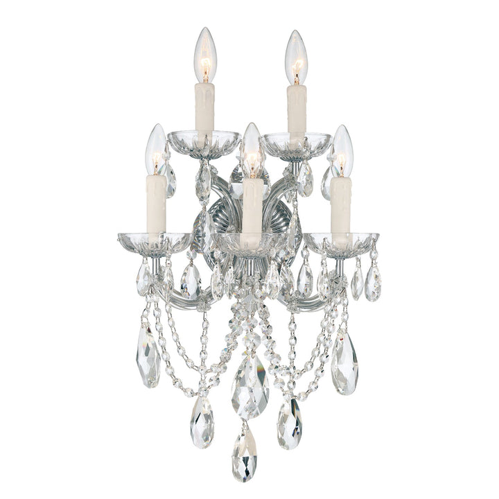 Crystorama Crystorama Maria Theresa 5 Light Swarovski Strass Crystal Polished Chrome Sconce