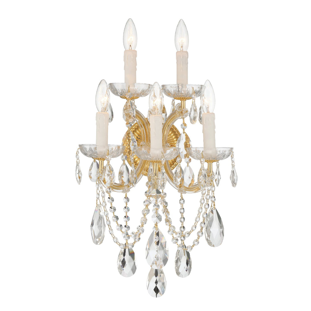 Crystorama Crystorama Maria Theresa 5 Light Hand Cut Crystal Gold Sconce