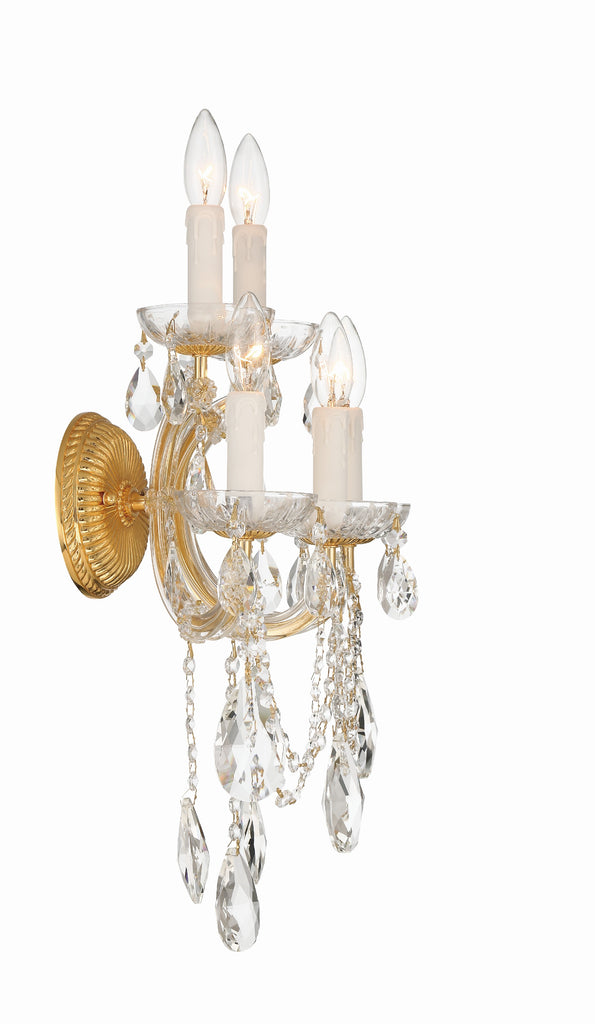 Crystorama Crystorama Maria Theresa 5 Light Hand Cut Crystal Gold Sconce