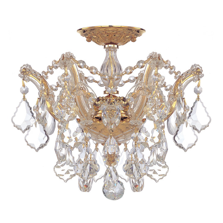 Crystorama Crystorama Maria Theresa 3 Light Swarovski Strass Crystal Gold Semi Flush Mount