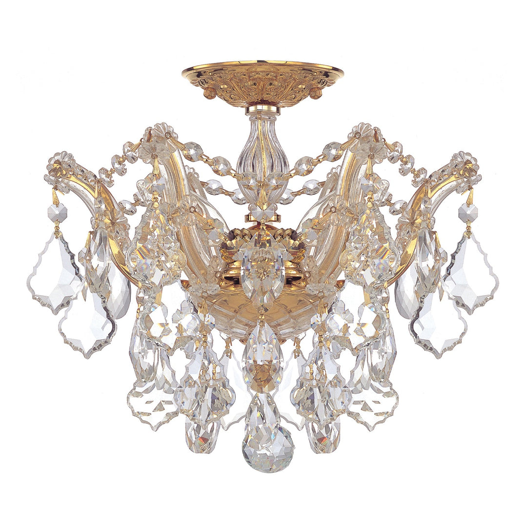 Crystorama Crystorama Maria Theresa 3 Light Spectra Crystal Gold Semi Flush Mount