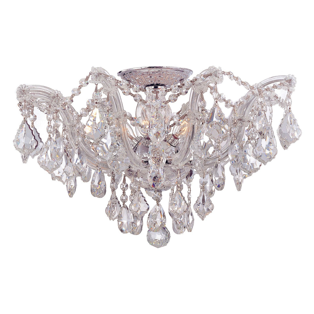 Crystorama Crystorama Maria Theresa 5 Light Hand Cut Crystal Polished Chrome Semi Flush Mount