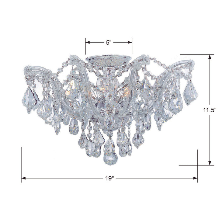 Crystorama Crystorama Maria Theresa 5 Light Hand Cut Crystal Polished Chrome Semi Flush Mount