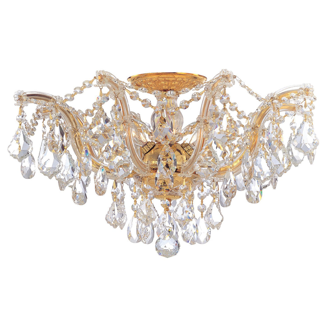 Crystorama Crystorama Maria Theresa 5 Light Spectra Crystal Gold Semi Flush Mount