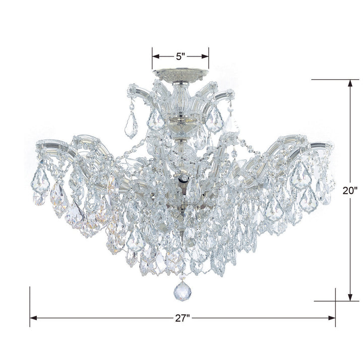 Crystorama Crystorama Maria Theresa 6 Light Hand Cut Crystal Polished Chrome Semi Flush Mount