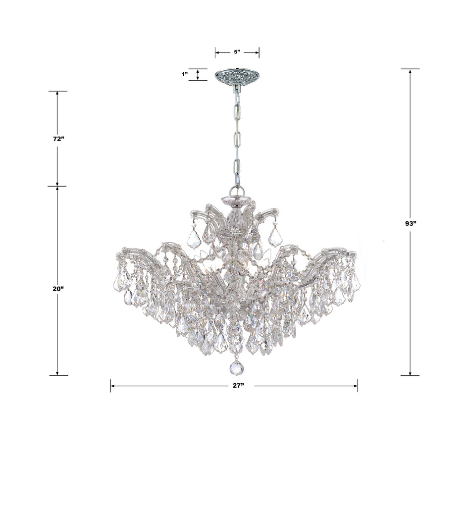 Maria Theresa 6 Light Hand Cut Crystal Polished Chrome Chandelier Crystorama