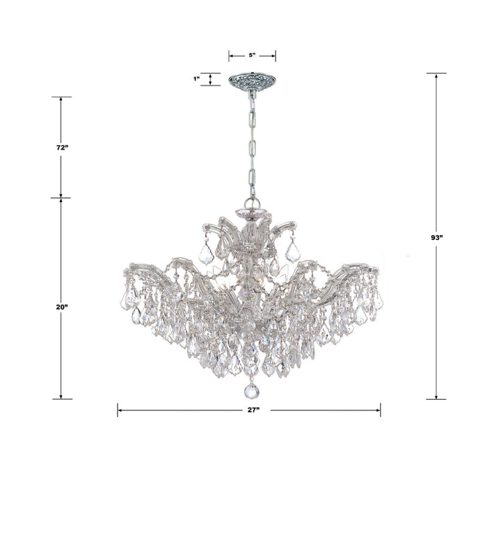 Maria Theresa 6 Light Hand Cut Crystal Polished Chrome Chandelier Crystorama