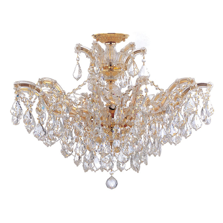 Crystorama Crystorama Maria Theresa 6 Light Spectra Crystal Gold Semi Flush Mount