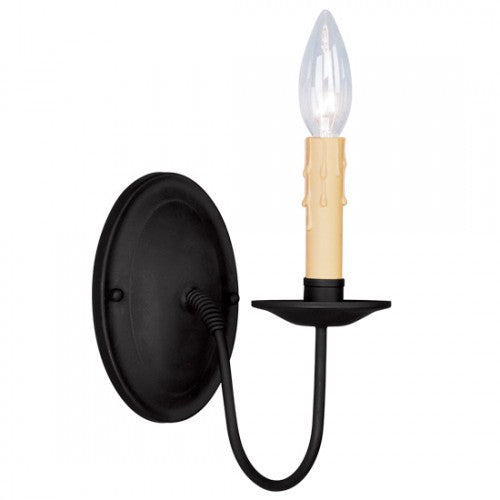 1 Light Black Wall Sconce Livex