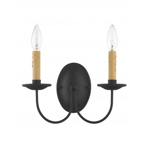 2 Light Black Wall Sconce Livex