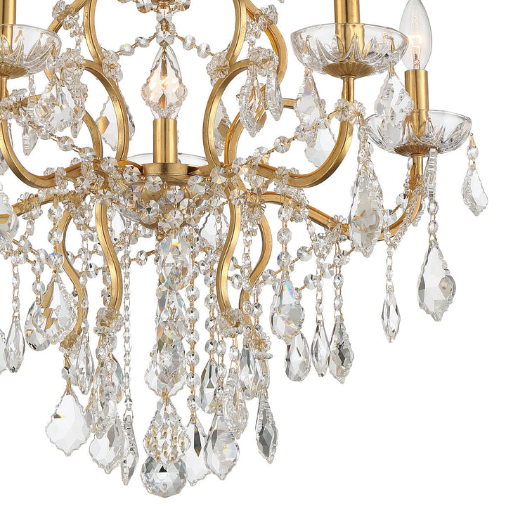 Filmore 6 Light Hand Cut Crystal Antique Gold Chandelier Crystorama