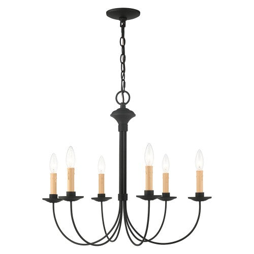 6 Light Black Chandelier Livex