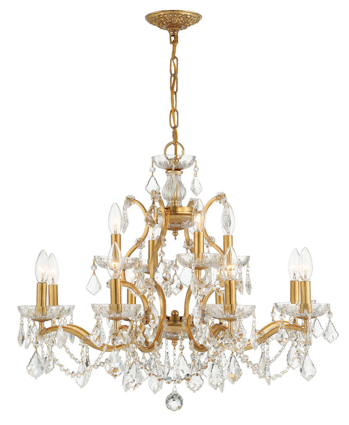 Filmore 12 Light Spectra Crystal Antique Gold Chandelier Crystorama