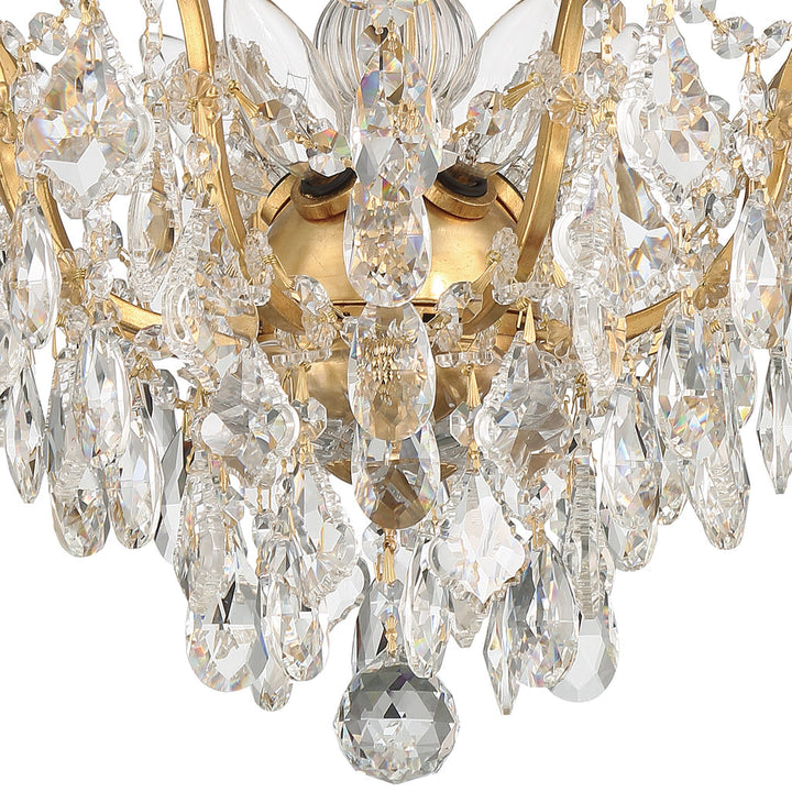 Crystorama Crystorama Filmore 5 Light Hand Cut Crystal Antique Gold Flush Mount