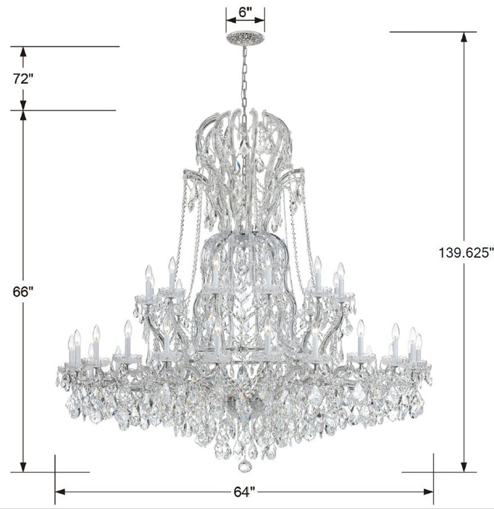 Maria Theresa 37 Light Swarovski Strass Crystal Polished Chrome Chandelier Crystorama