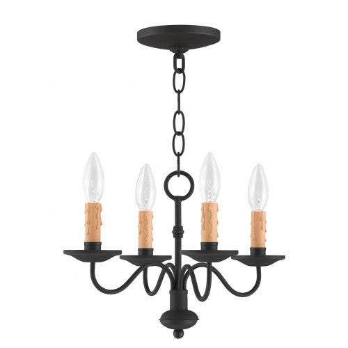 4 Light Black Chandelier Livex