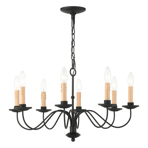 8 Light Black Chandelier Livex