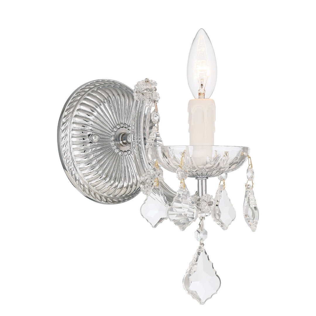 Crystorama Crystorama Maria Theresa 1 Light Hand Cut Crystal Polished Chrome Sconce