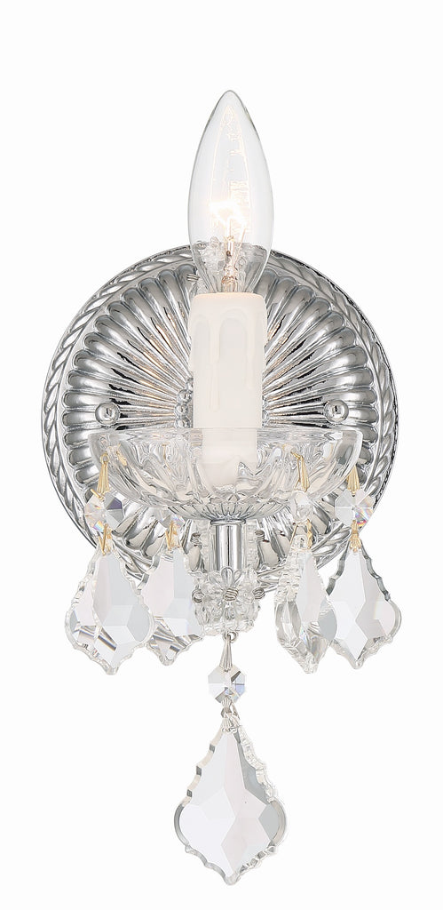 Maria Theresa 1 Light Hand Cut Crystal Polished Chrome Sconce Crystorama