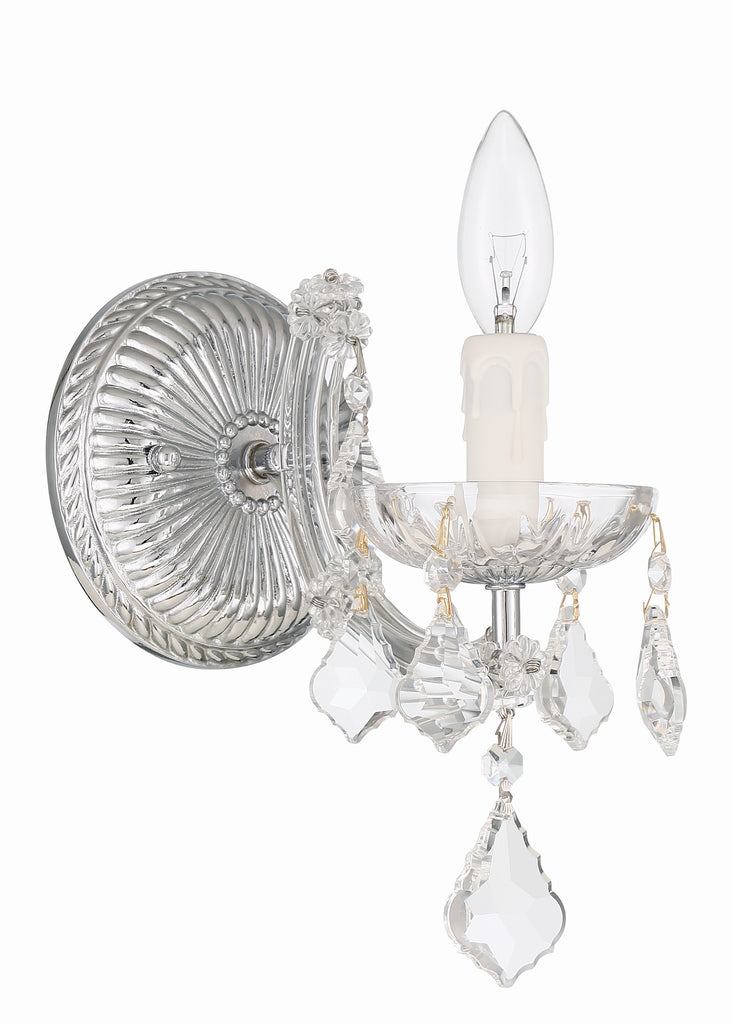 Maria Theresa 1 Light Hand Cut Crystal Polished Chrome Sconce Crystorama