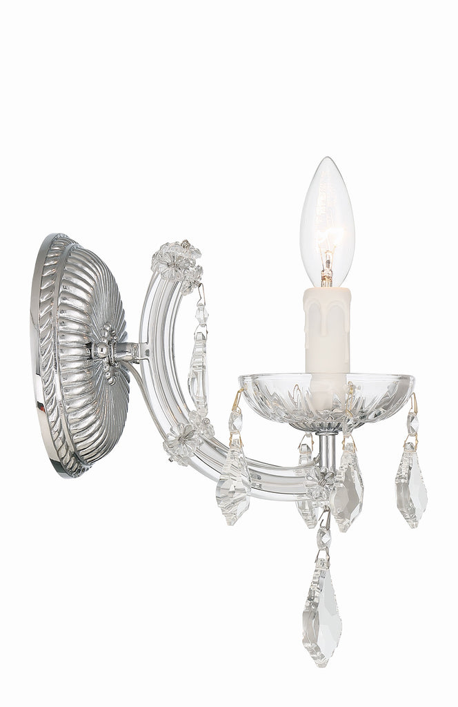 Maria Theresa 1 Light Hand Cut Crystal Polished Chrome Sconce Crystorama