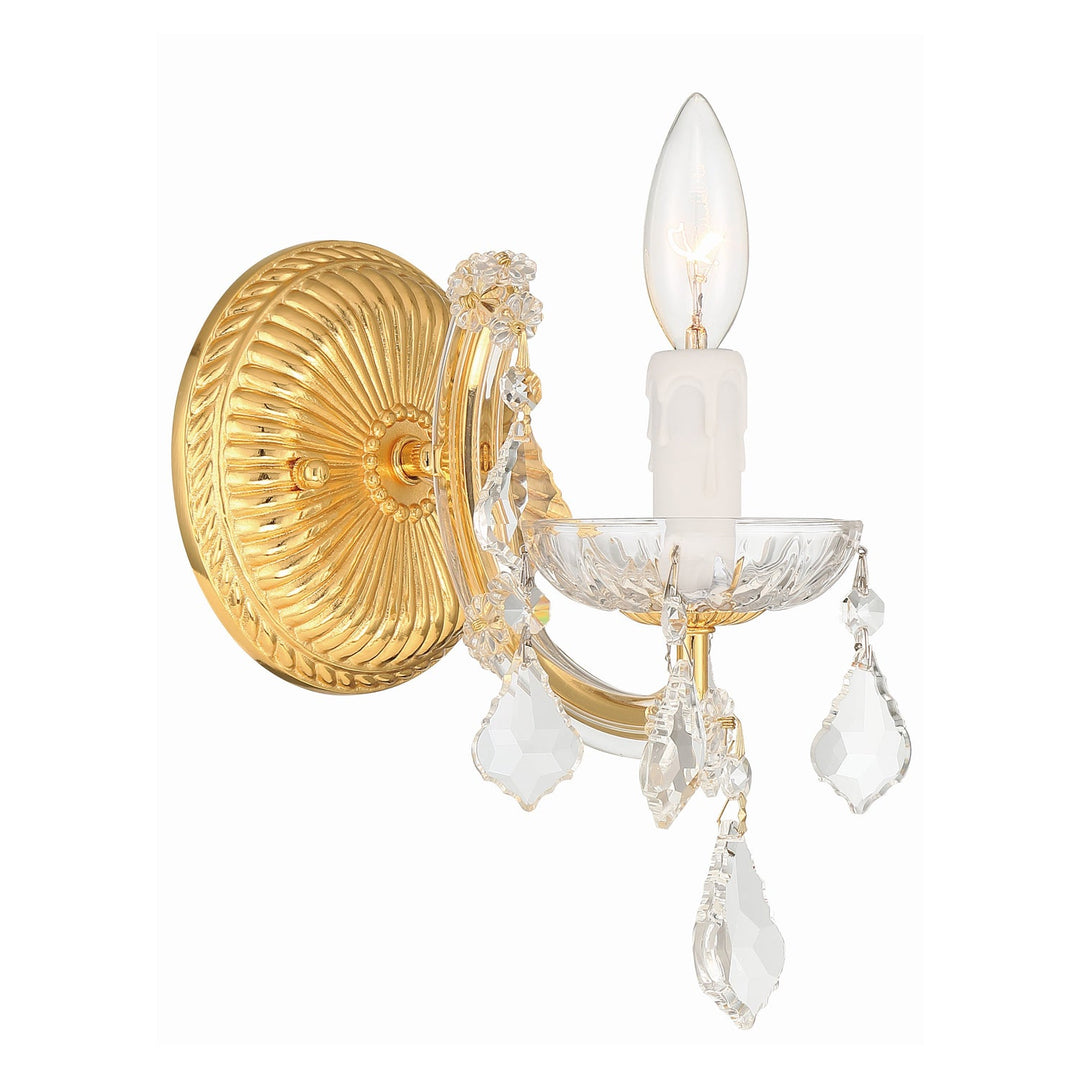 Crystorama Crystorama Maria Theresa 1 Light Hand Cut Crystal Gold Sconce