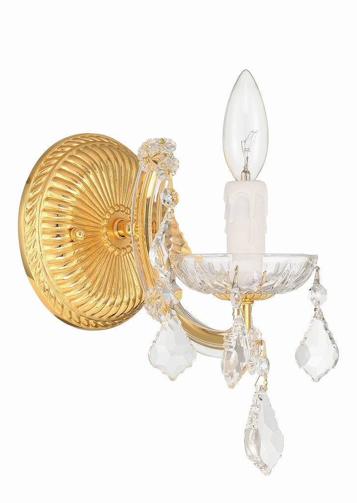 Maria Theresa 1 Light Hand Cut Crystal Gold Sconce Crystorama