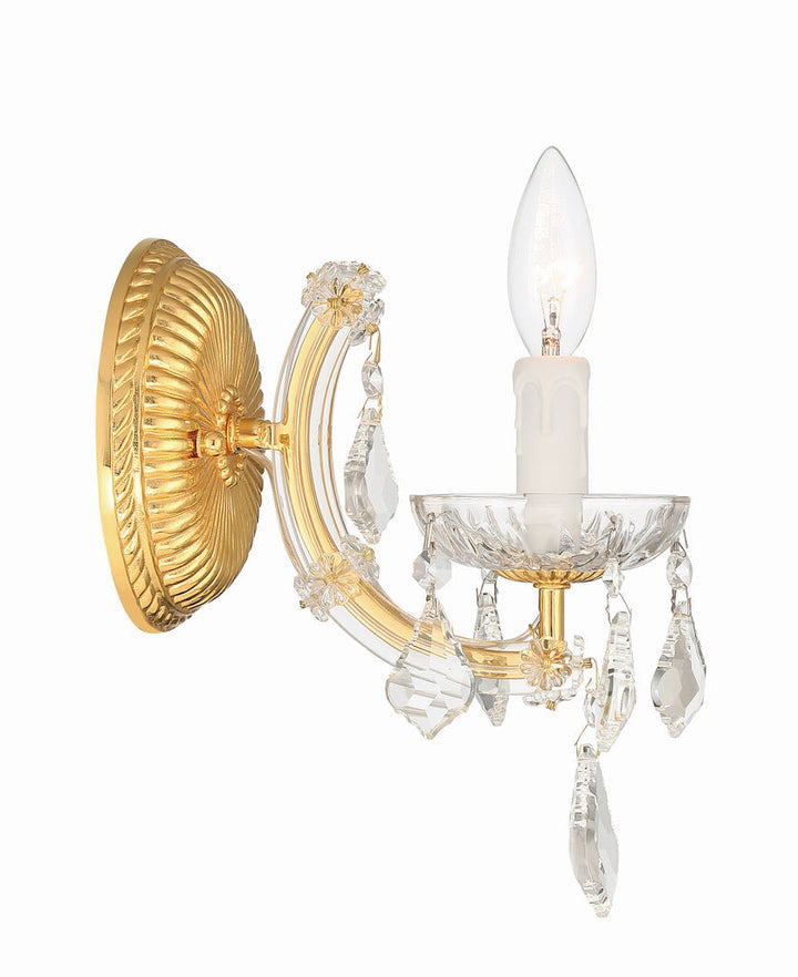 Maria Theresa 1 Light Hand Cut Crystal Gold Sconce Crystorama