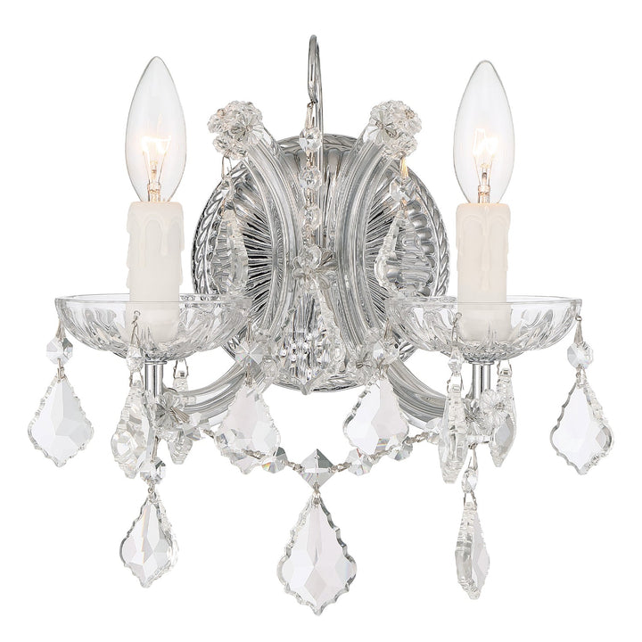 Crystorama Crystorama Maria Theresa 2 Light Clear Italian Crystal Polished Chrome Sconce