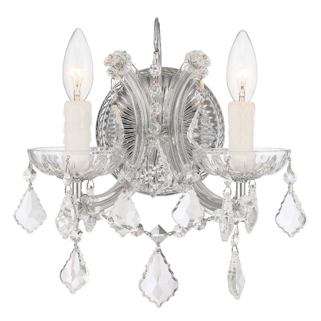 Crystorama Crystorama Maria Theresa 2 Light Hand Cut Crystal Polished Chrome Sconce