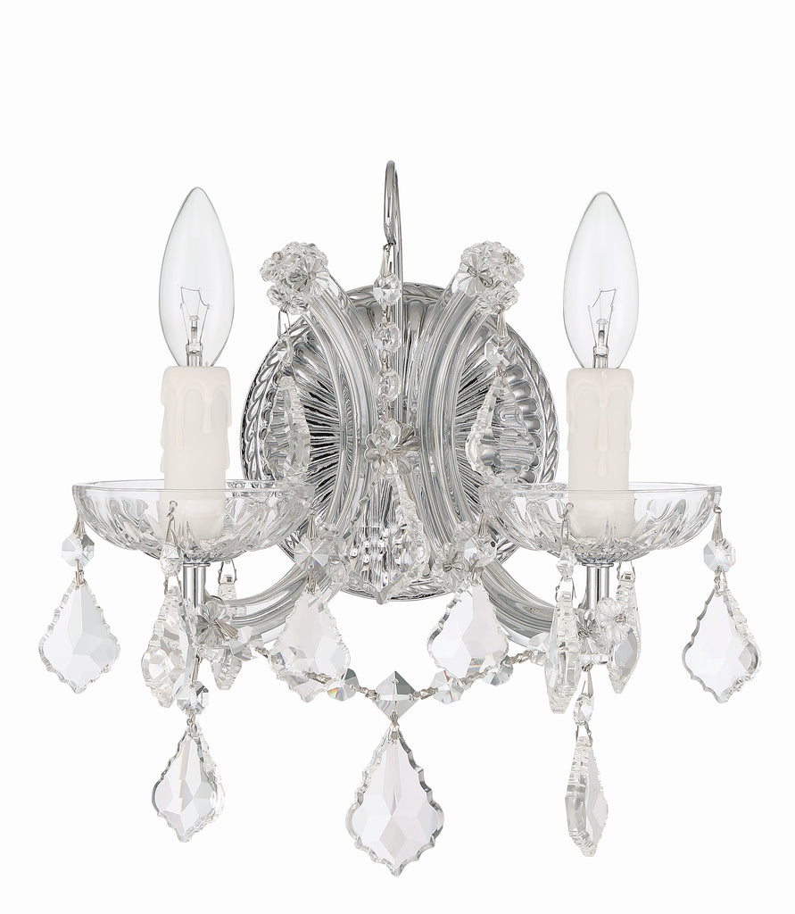 Crystorama Crystorama Maria Theresa 2 Light Hand Cut Crystal Polished Chrome Sconce